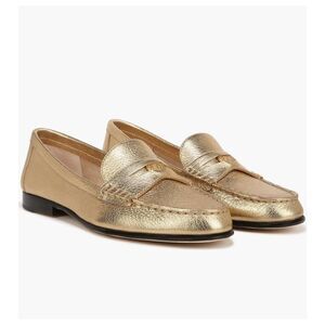 Veronica Beard Penny Loafer in Gold Size 8